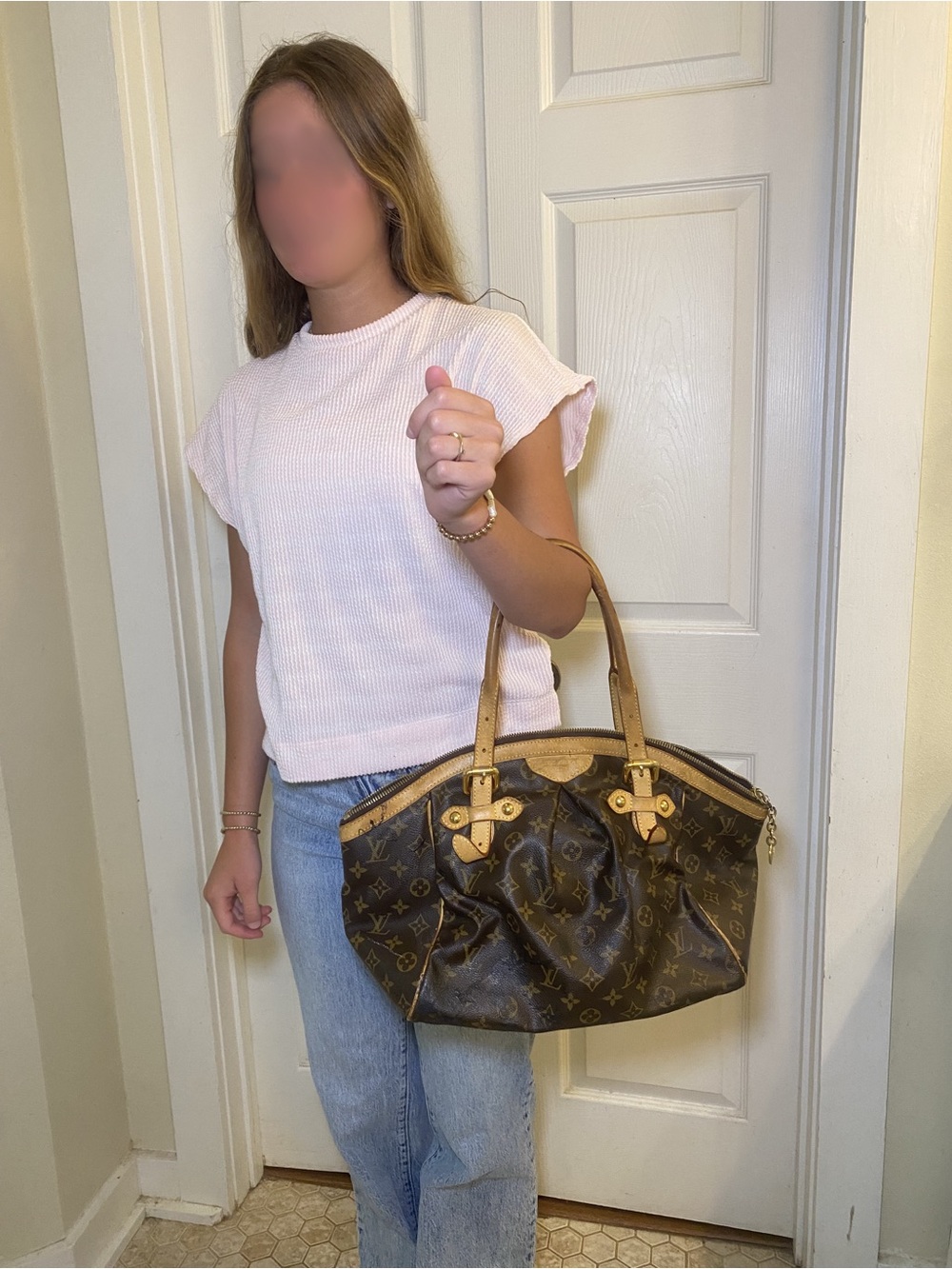 Louis Vuitton Tivoli GM Monogram Shoulder Bag with Tan Trim - Picture 16 of 16